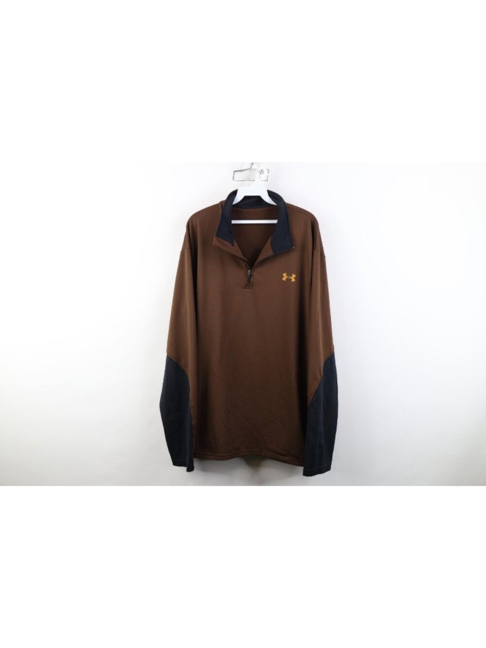 Vtg Y2K 2005 Under Armour Tactical Mens 2XL 1/4 Zip Pullover Jacket Top Brown